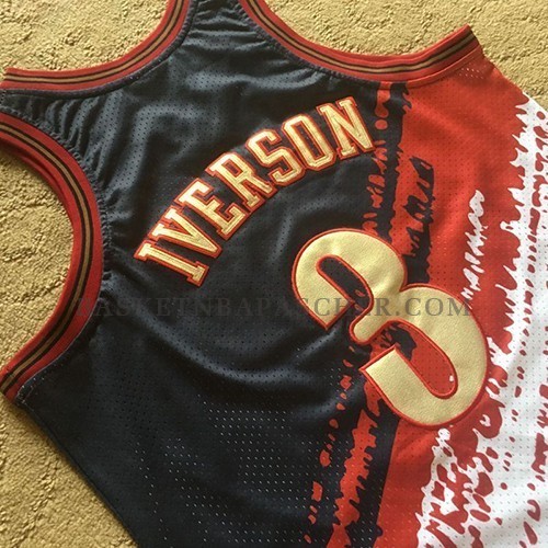 Maillot Philadelphia 76ers Allen Iverson Mitchell & Ness Noir Rouge